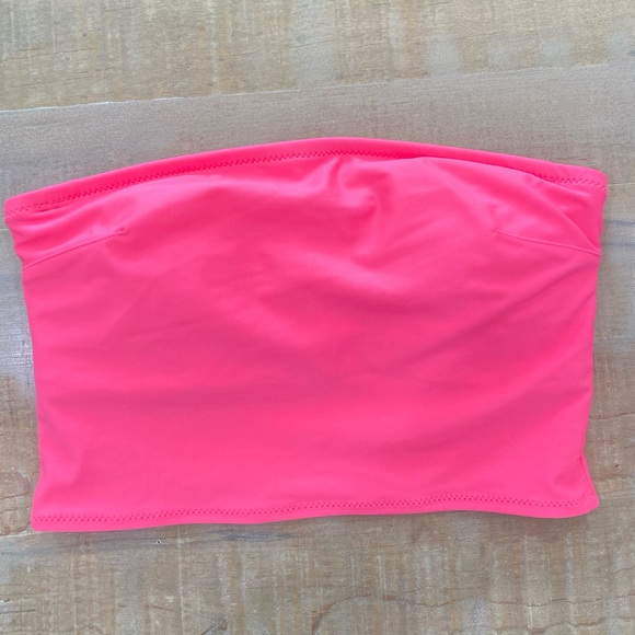 Aerie hot pink longline bandeau bikini top padded strapless - Picture 5 of 9